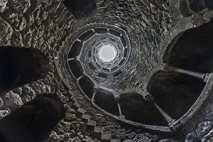 Sintra Castle Prints: The reverse tower, initiation well