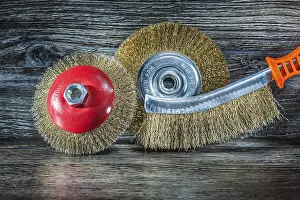Industrial Cleaning Equipment Prints: Rigid wire brushes close up