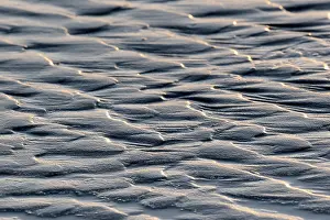 Evening Light Photography Europe Prints: Ripples, scale pattern in sand at low tide