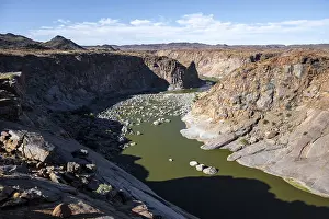 Natural Preserve Waterfall Prints: River bed and dump on the Orange River