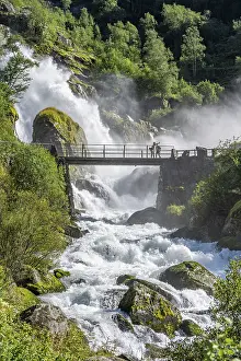 European Waterfall Photography Prints: River Briksdalselva, Hike to the Briksdalsbreen