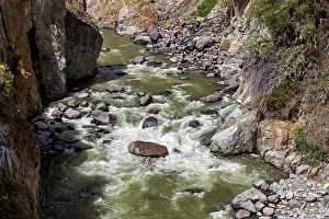 Colca Canyon Peru Prints: River with fast rapids flanked by rocks
