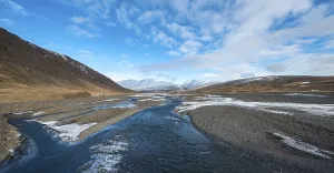 Iceland River Landscape Prints: River flowing through a valley