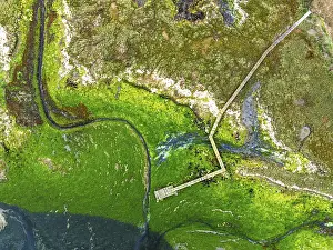 Northern Europe Drone Shot Prints: Top Down over River Hamble Mud at low tide from drone