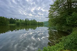 Bavaria Germany Scenery Prints: River landscape, reflection, tree