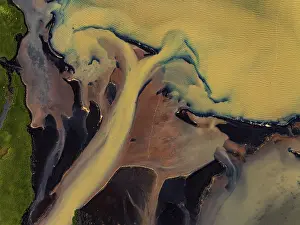 Aerial View Of River Prints: River, river course, river delta