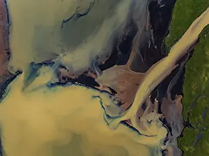 Icelandic Aerial Photography Prints: River, river course, river delta