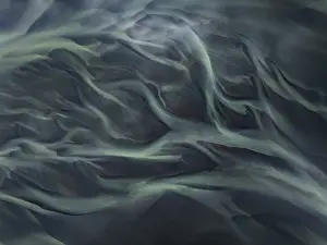 Icelandic Nature Landscapes Prints: River, river course, river delta