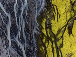 Aerial View Of River Course Prints: River, river course, river delta