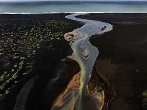 River Delta Landscape Prints: River, river course, river delta