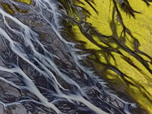 Aerial View Of River Course Prints: River, river course, river delta