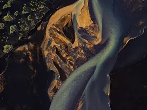 Aerial View Of River Prints: River, river course, river delta