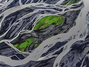 Wild River In South Iceland Prints: River, river course, river delta
