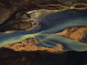 Aerial View Of River Prints: River, river course, river delta