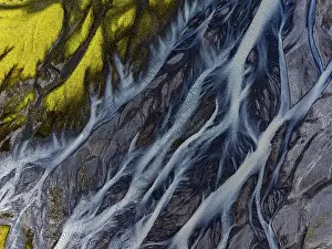 High Angle View Of Water Body Prints: River, river course, river delta