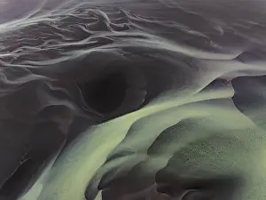 Icelandic Aerial Photography Prints: River, river course, river delta