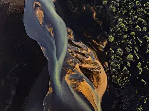 Aerial View Of River Prints: River, river course, river delta