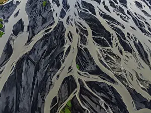 Wild River In South Iceland Prints: River, river course, river delta