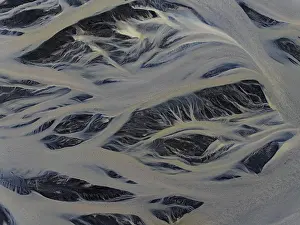 Icelandic Aerial Photography Prints: River, river course, river delta