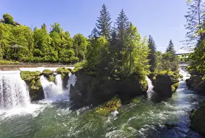 Upper Austria Waterfalls Prints: River Traun, Traunfall, Roithham am Traunfall