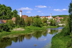 Bavaria Old Town Prints: River Wornitz and old town