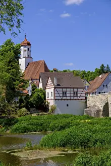 German Federal Republic Old Town View Prints: River Wornitz and old town