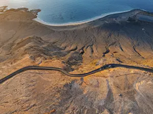 Evening Coastal Landscape Prints: Road on cliffs in evening light