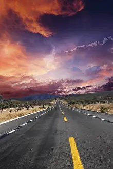 Desert Road Print with Dramatic Sky