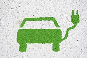 Electric Vehicle Charging Point Prints: Road marking for e-charging station