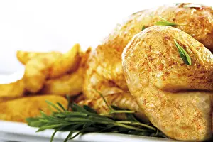 Meat Product Still Life Prints: Roast chicken