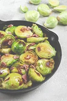 Healthy Eating Recipes Prints: Roasted brussels sprouts, with bacon