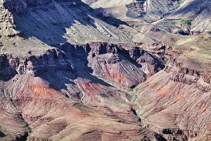 Deserted Grand Canyon Scene Prints: Rock formations in different colours