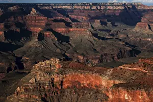 South Rim Trail View Prints: Rock formations in the evening light