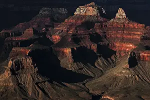 Eroded Rock Formation USA Prints: Rock formations in the evening light