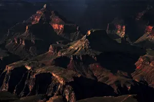South Rim Trail View Prints: Rock formations in the evening light