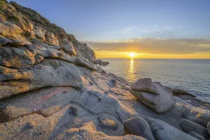 Prints of Rock formations in the evening light on, Capo Sant Andrea, Marciana, Livorno Province, Italy Livorno Prints: Rock Formations Print - Capo Sant Andrea, Italy