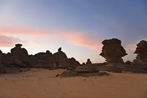 North African Mountain Range Prints: Rock formations in the Libyan Desert