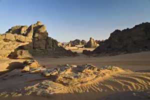 Prints of Rock formations in the Libyan Desert, Akakus Mountains, Libyan Desert, Libya, Africa Western Sahara Prints: Rock Formations in Libyan Desert - Print