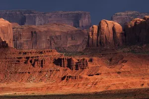 Arizona Rock Formations Prints: Rock formations, after storm, clouds