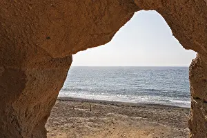 Aegean Sea Coastline Prints: A rock gate at the beach Ormos Vlichada