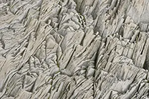 Basalt Formations Prints: Rock layers, Halsanefshellir Cave with basalt formations
