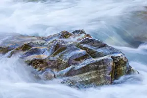 Mountain Creek Photography Prints: Rock in a rapid river