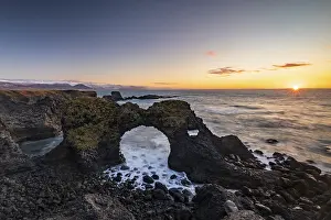 Snaefellsnes Peninsula Scenery Prints: Rock structure, coast near Arnarstapi