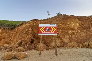Rockfall Warning Sign Prints: ROCKFALL UNSTABLE CLIFFS