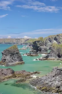 Rocky Cliff Line Prints: Rocks and cliffs in shallow water