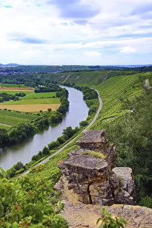 Agricultural Landscape Photo Prints: Rocks overlooking river and surrounding fields