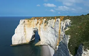 Normandy France Prints: Rocky coast, cliffs, chalk cliffs
