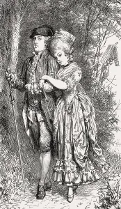 German Traditional Attire Prints: Rococo style