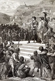 Roman Civilization Illustration Prints: Roemischer Kaiser Claudius oder Tiberius Claudius Caesar Augustus Germanicus