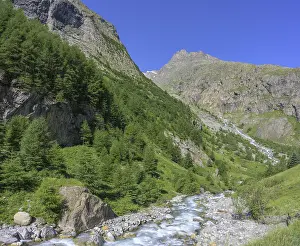 Western Europe Water Scene Prints: Romanche valley with river of the same name